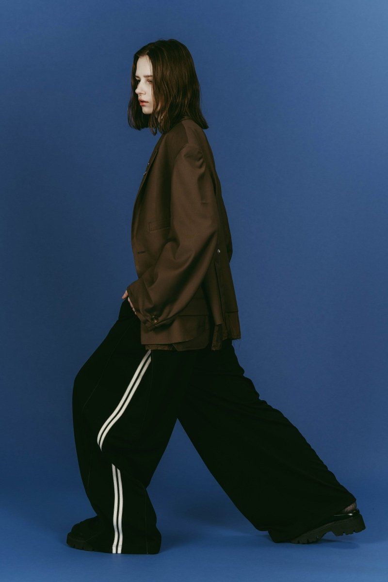 zip-up track pants(unisex) (Black) / ジップアップ トラックパンツ (ブラック) / 26SS