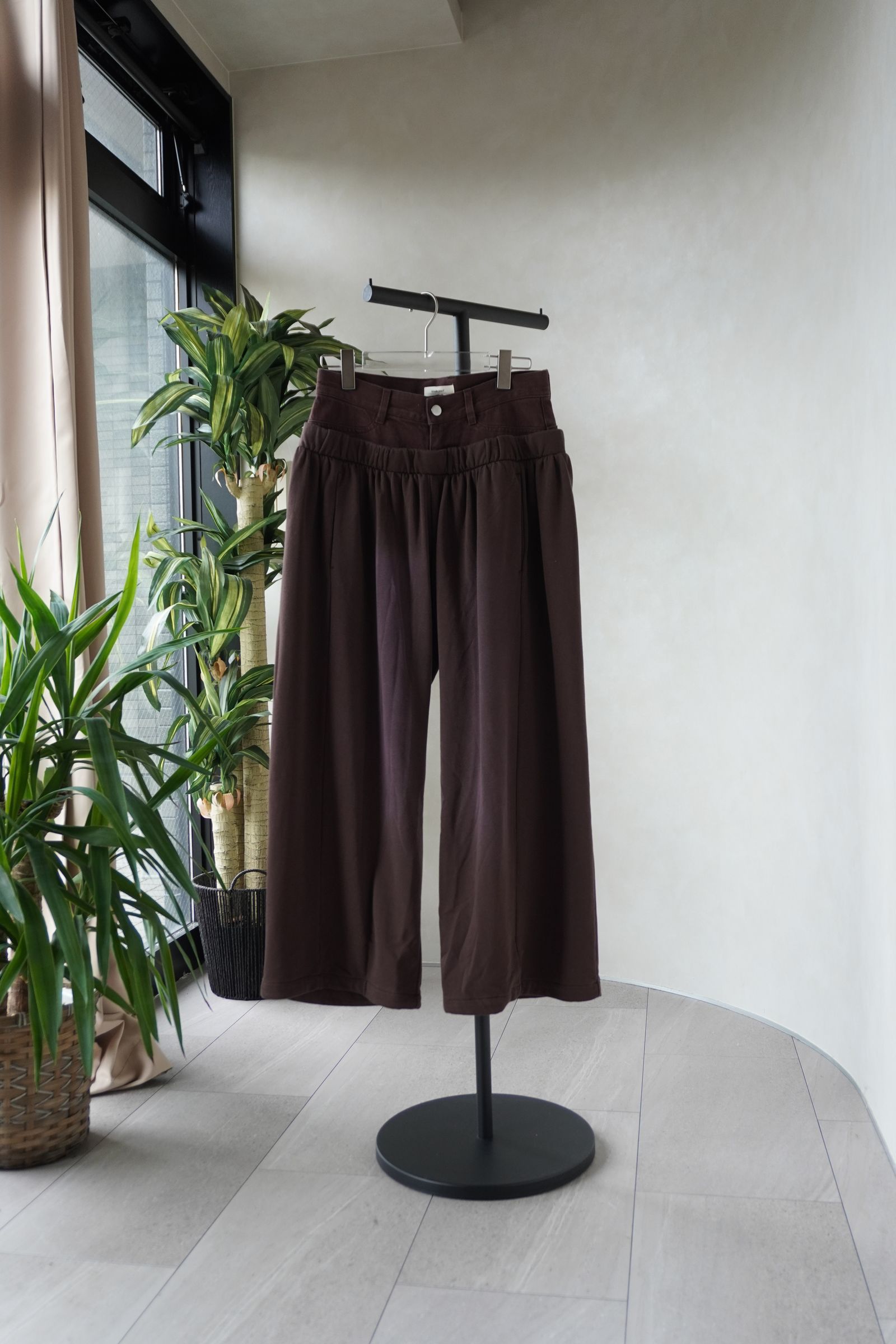 ダブルレイヤースウェットパンツ (ブラウン) double-layer sweatpants (Brown) /  26SS
