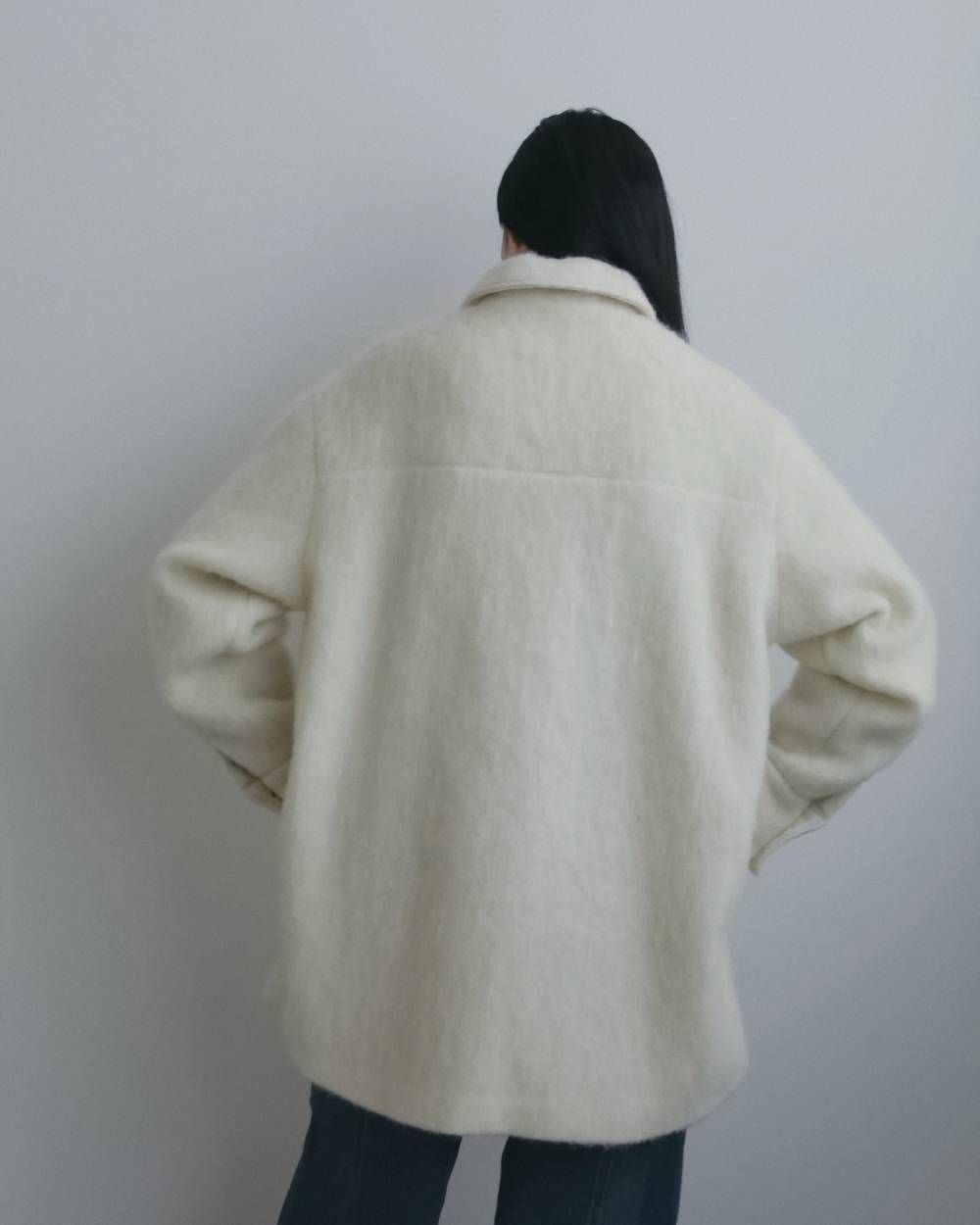 シャギーオーバージャケット (アイボリー) Shaggy Over Jacket (Ivory) / 26AW 【6月29日まで期間限定予約】