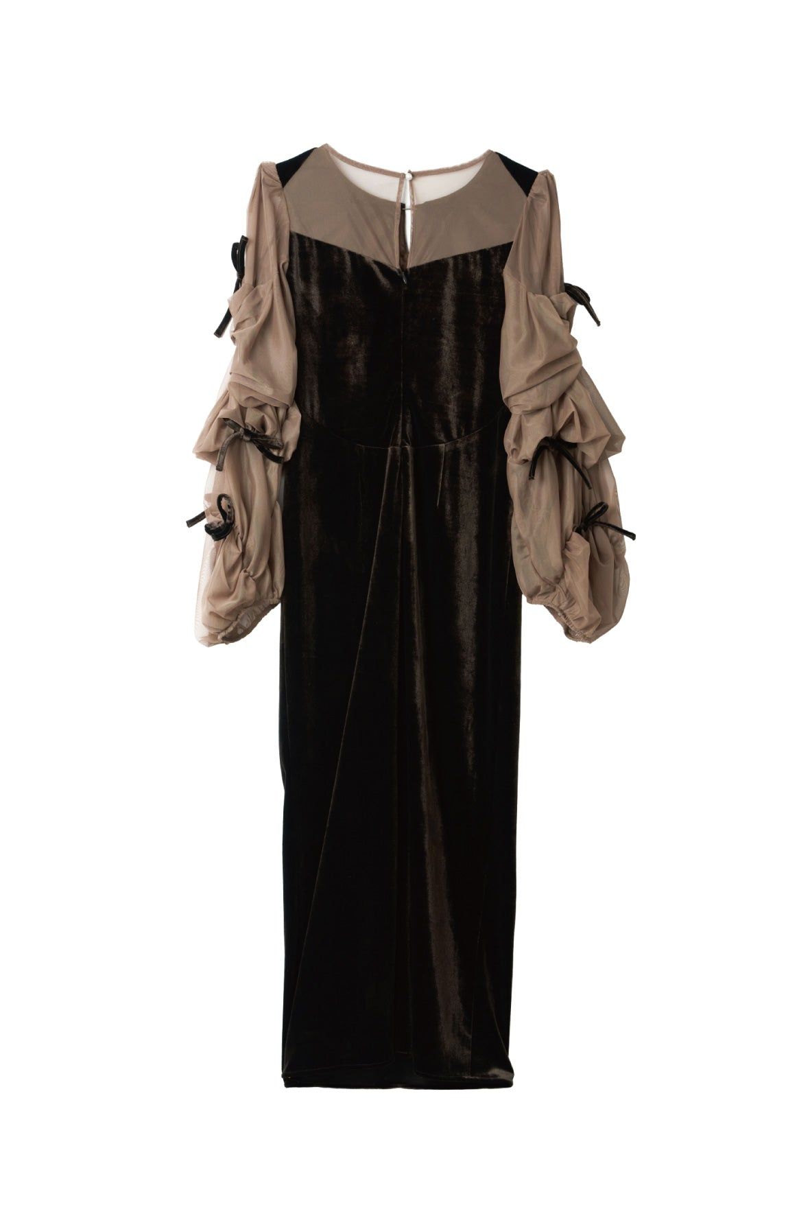 Knuth Marf - ドレープ チュールドレス (ブラウン) draped tulle dress