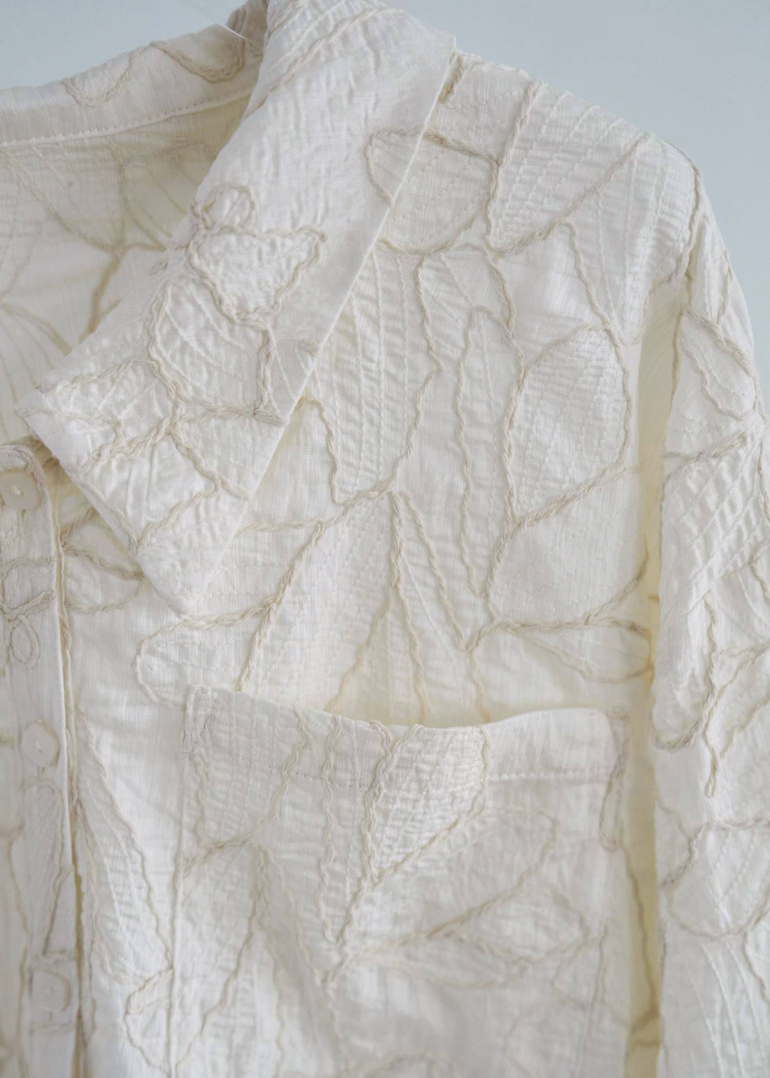 エンブロイダリー リラックス シャツ (アイボリー) thread embroidery relax SH (Ivory) /  26SS