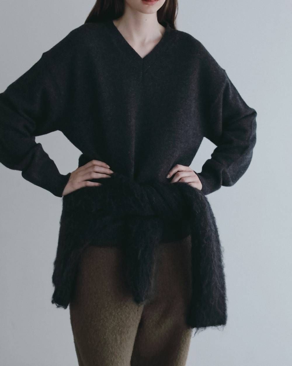 ブラッシュド ニットジャケット (ネイビー) Brushed Knit Jacket (Navy) / 26AW 【6月29日まで期間限定予約】