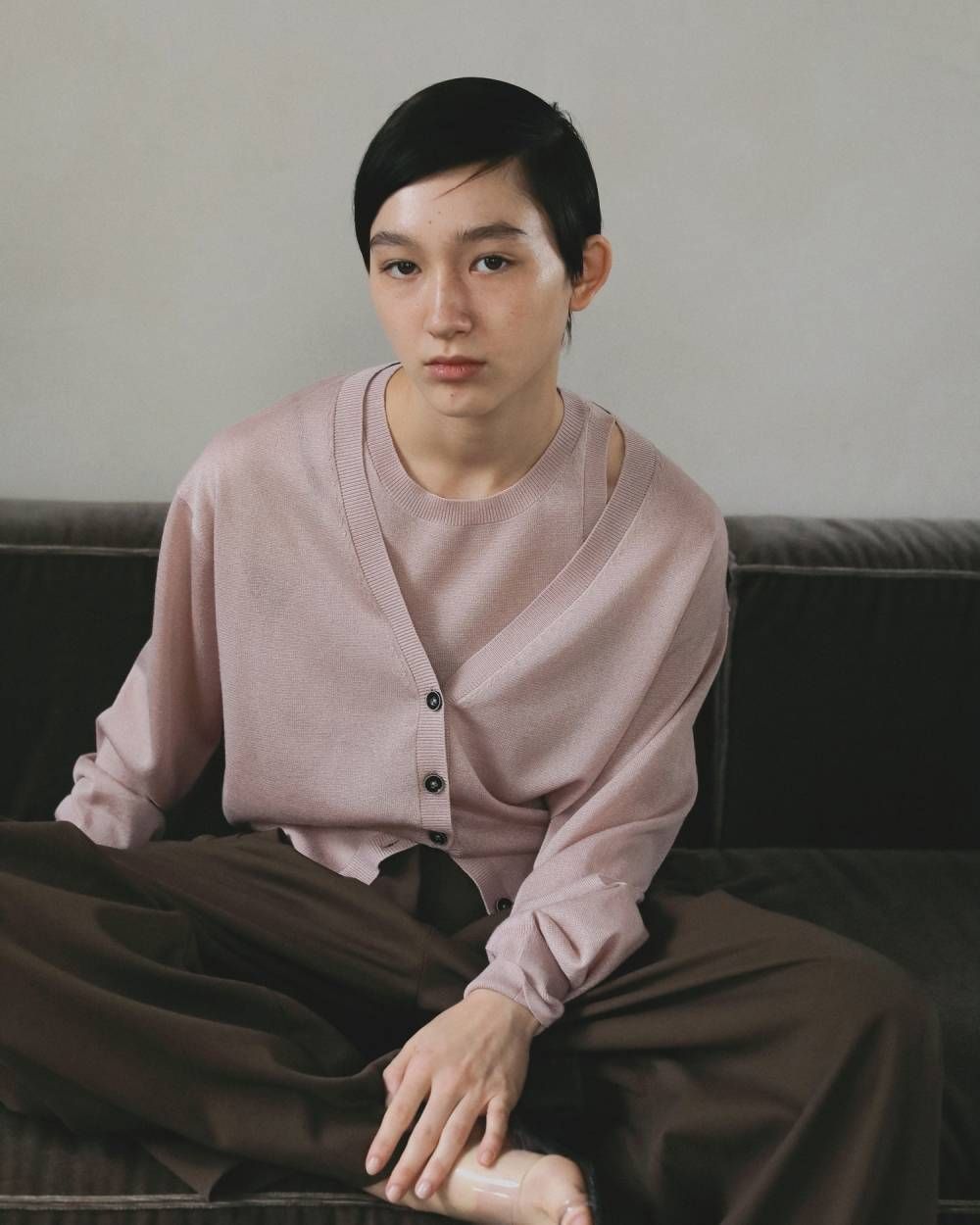ハイゲージ シアーカーディガン (ピンク) Highgauge Sheer Cardigan (Pink) / 26SS