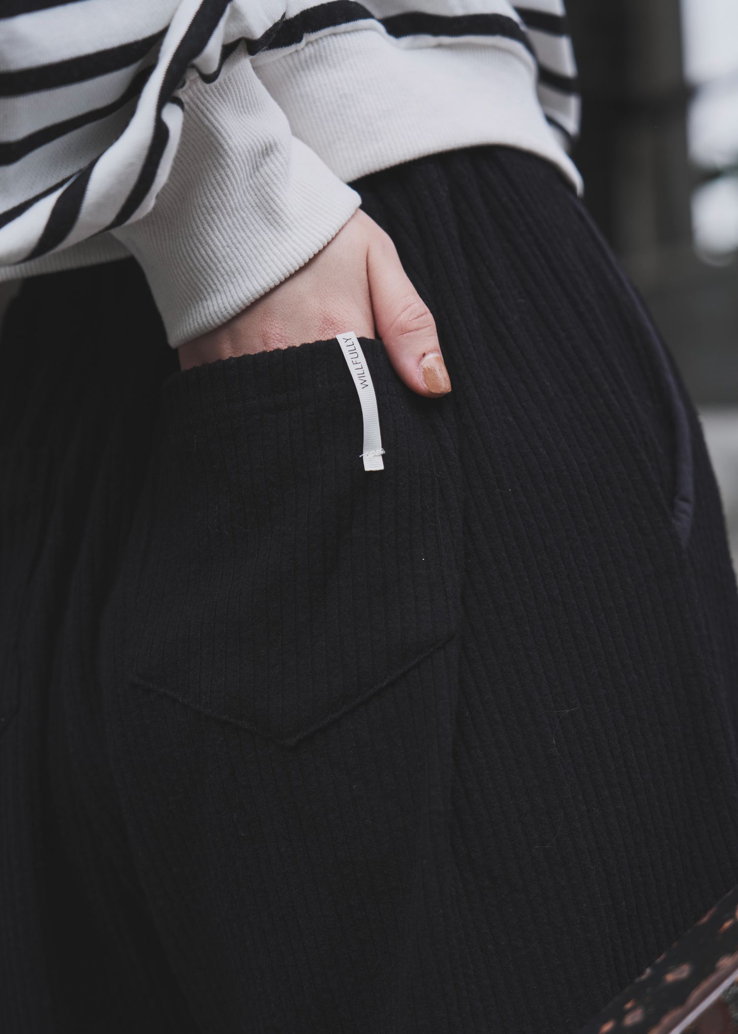 pocket piece name brushed rib S/PT / ブラッシュドリブショートパンツ (ブラック) / 25AW /