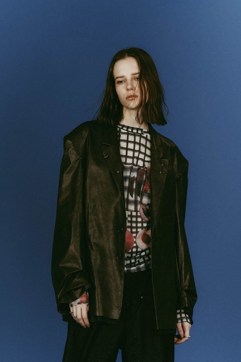 vintage tailored jacket (Leatherblack) / ヴィンテージ テーラードジャケット (レザーブラック) / 26SS