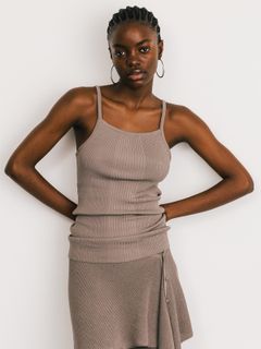 【25SS】ACETATE KNIT CAMI / アセテート ニットキャミ (グレーベージュ)