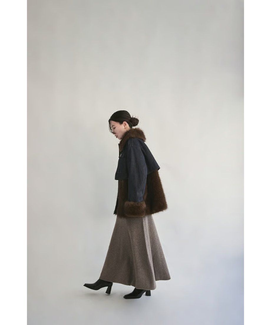 THINK FUR - 【25AW】Leather Docking Fur Jacket (ブラック