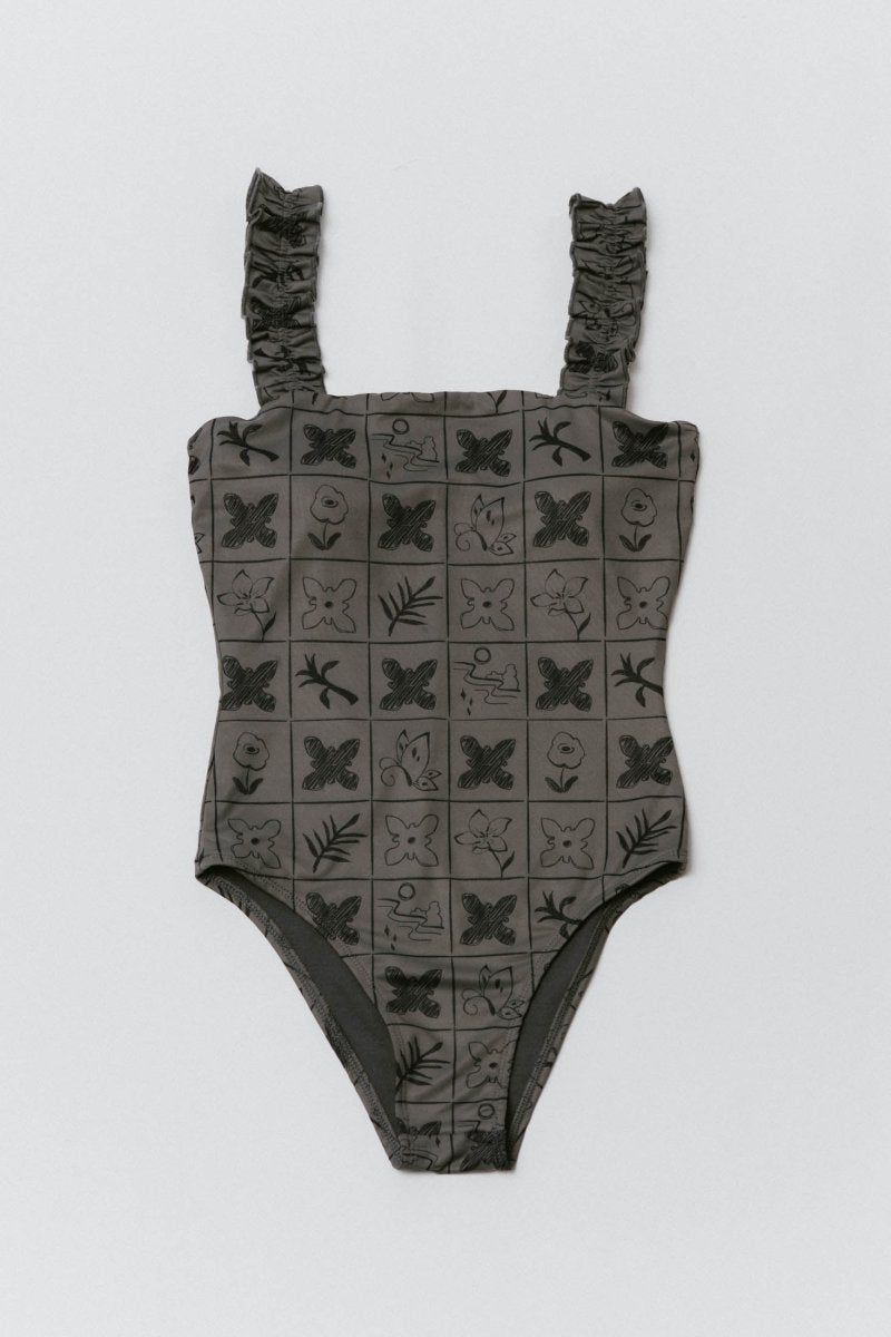 Knuth Marf - 【即日発送】back open flower swim suit / バック