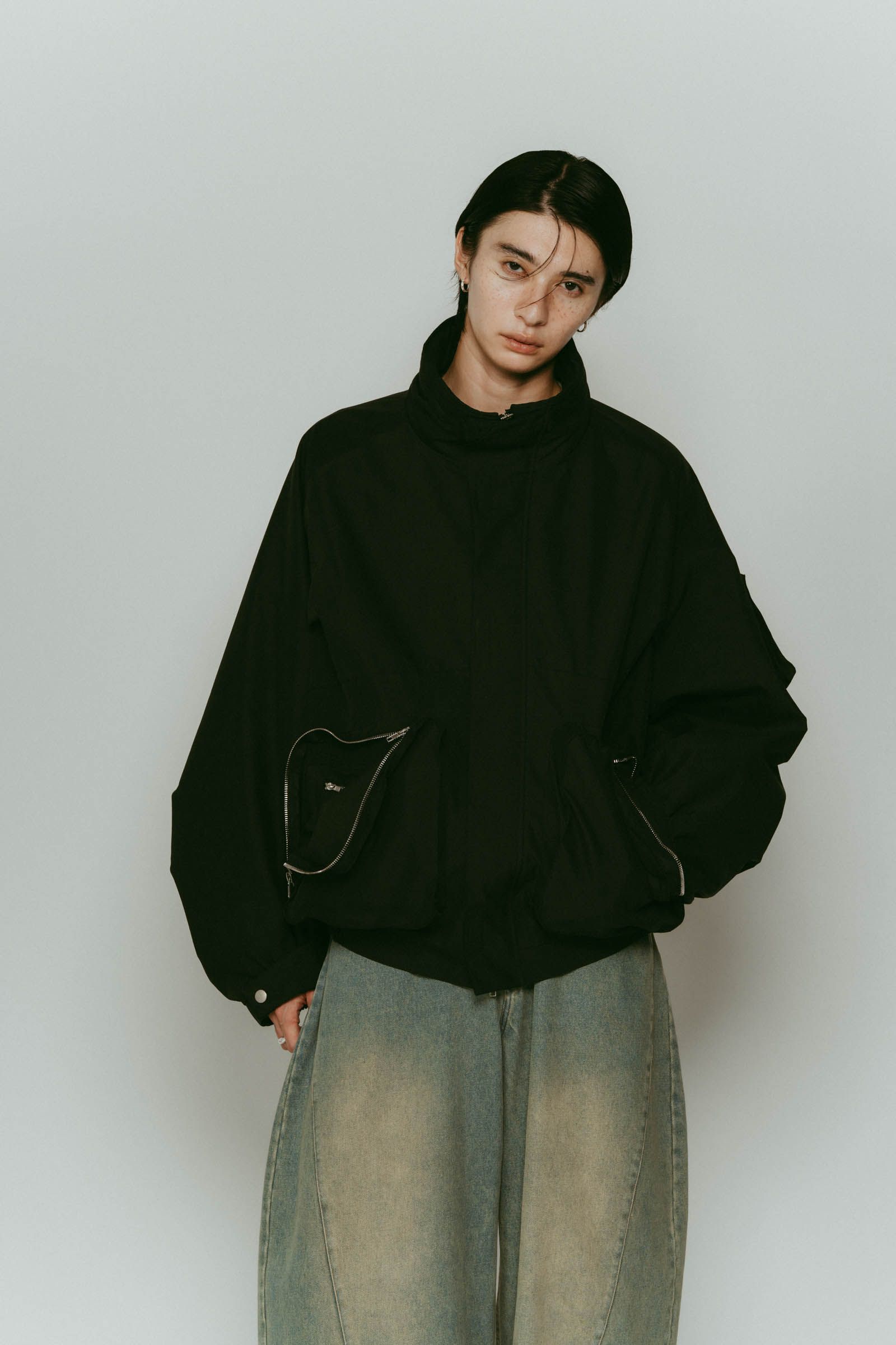 2way nylon blouson(unisex) / 2ウェイナイロンブルゾン (ブラック) / 25AW