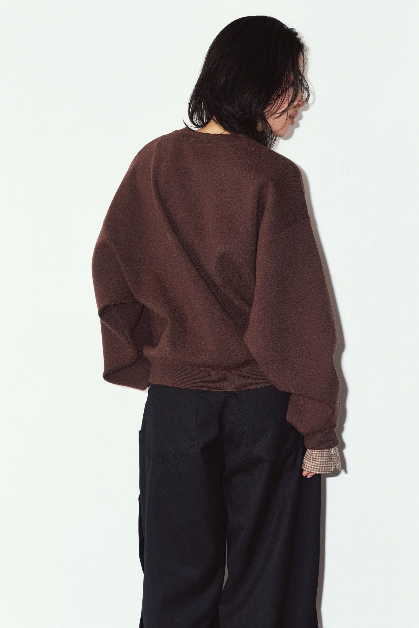【UNISEXサイズ】2ウェイ ノームコア ニット (ブラウン) 2way cuffs normcore knit(unisex) (Brown) / 26AW