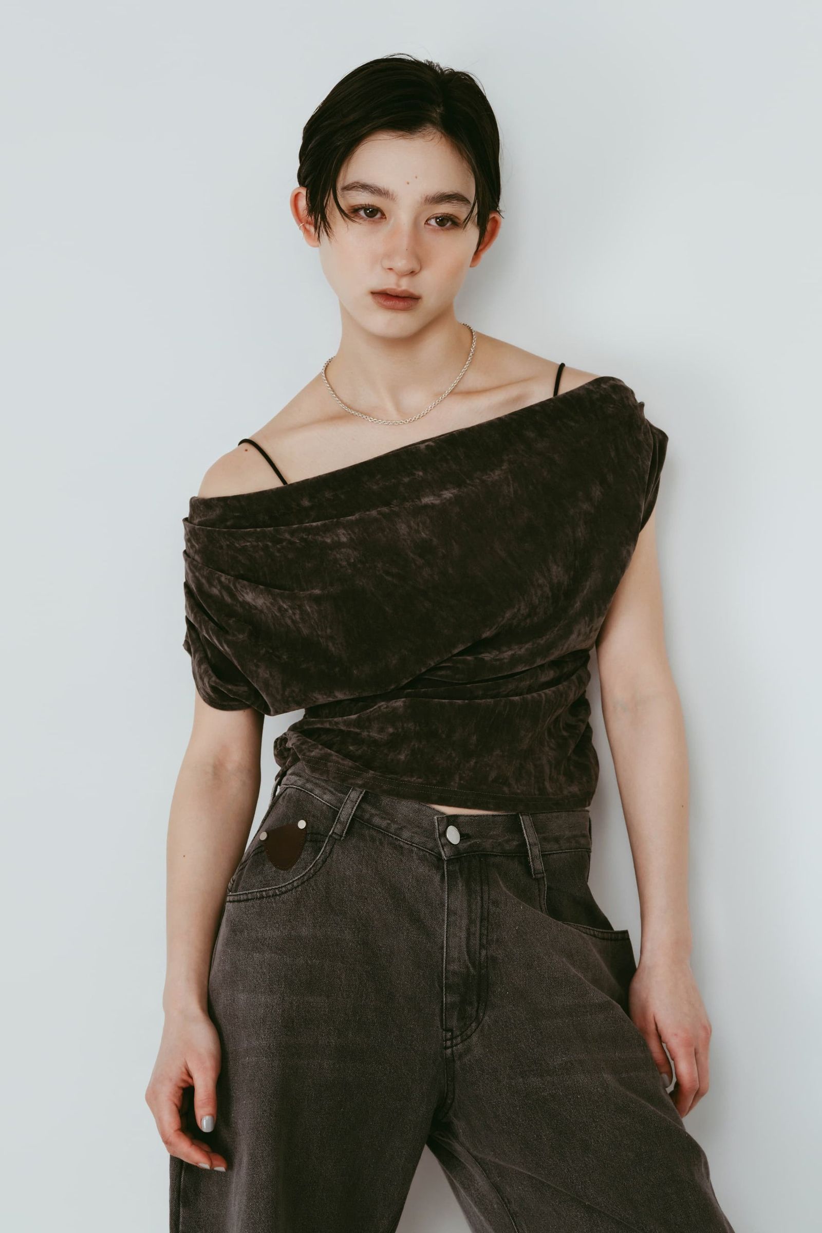 シアーベロア トップス (グレー) sheer velour top (Gray) /  26SS