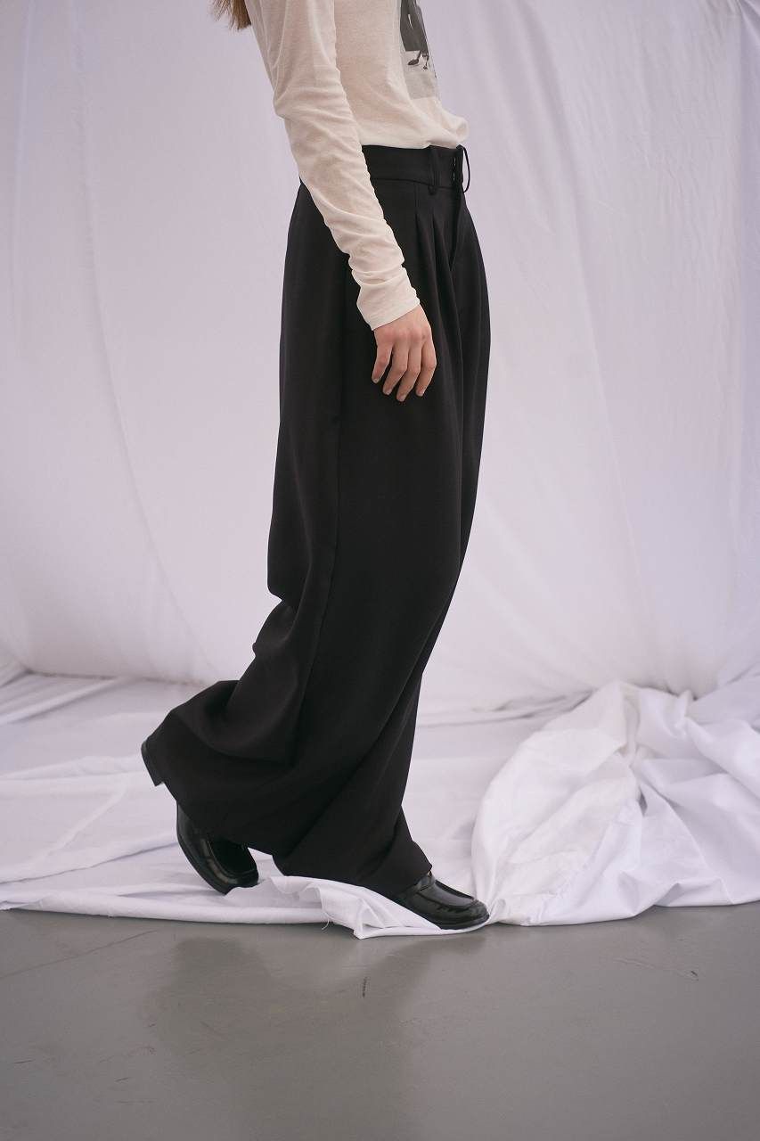 ドレープワイドパンツ (ブラック) Draped Wide-Leg Pants (Black) /  26AW