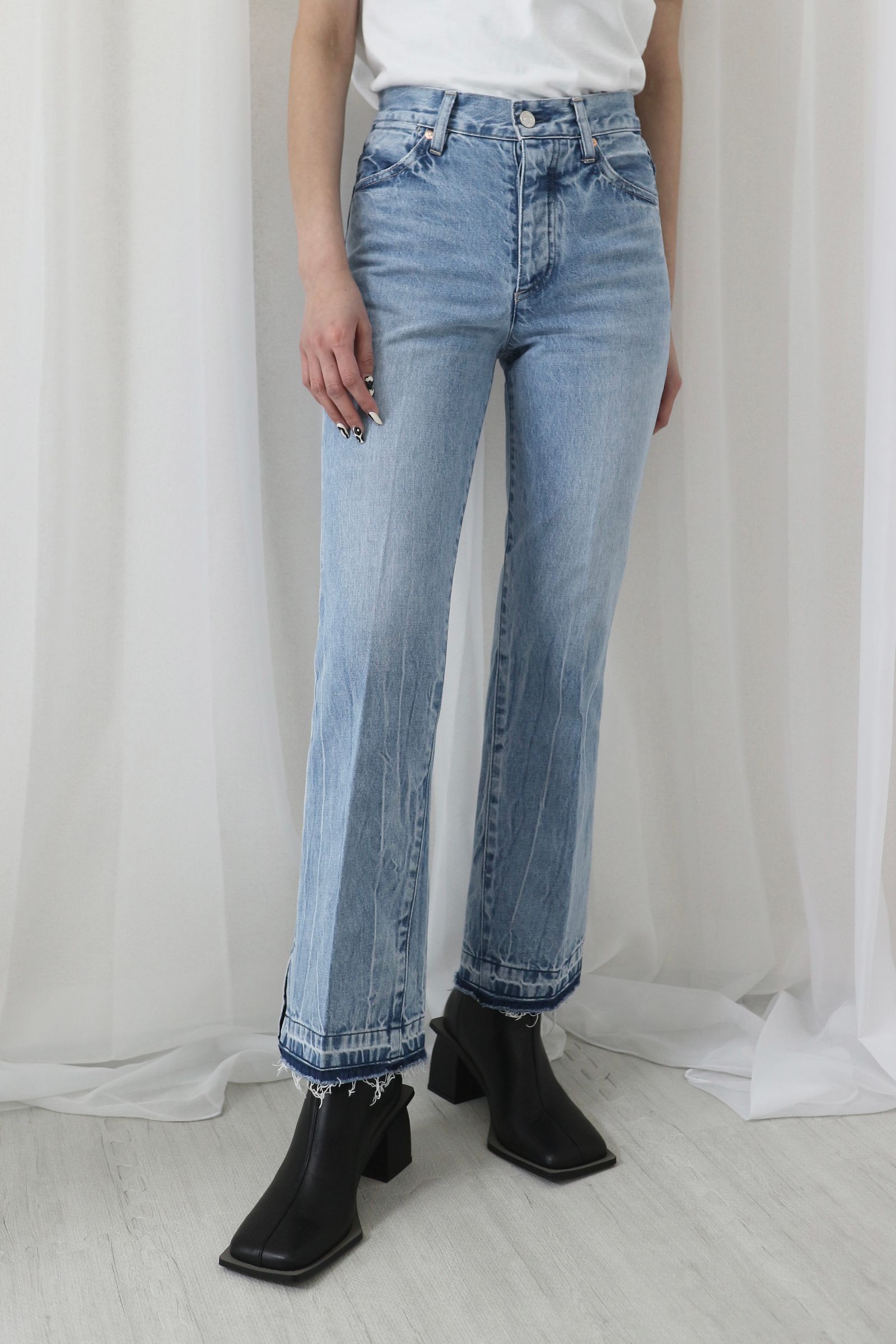 THE BOOTS JEAN TROUSERS / ブーツデニムトラウザー / レディース (ブリーチブルー)