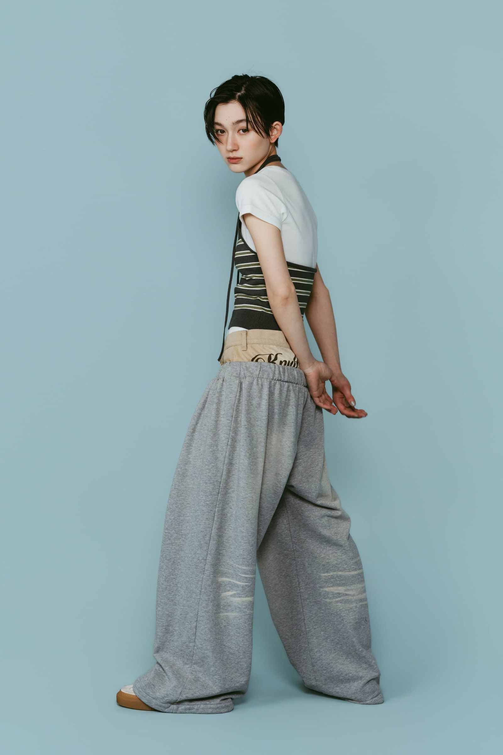 ダブルレイヤースウェットパンツ (グレー) double-layer sweatpants (Gray) /  26SS