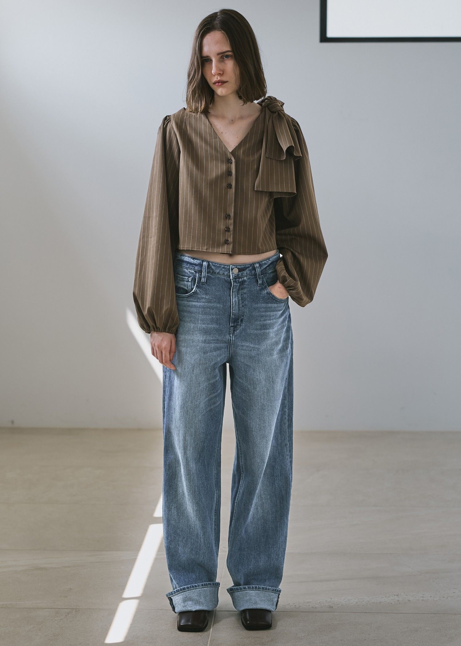 【Healthy DENIM × WILLFULLY】"Chronos" rollup straight denim PT / ヘルシーデニムコラボ ロールアップストレートデニムパンツ (ブルー) / 25AW /