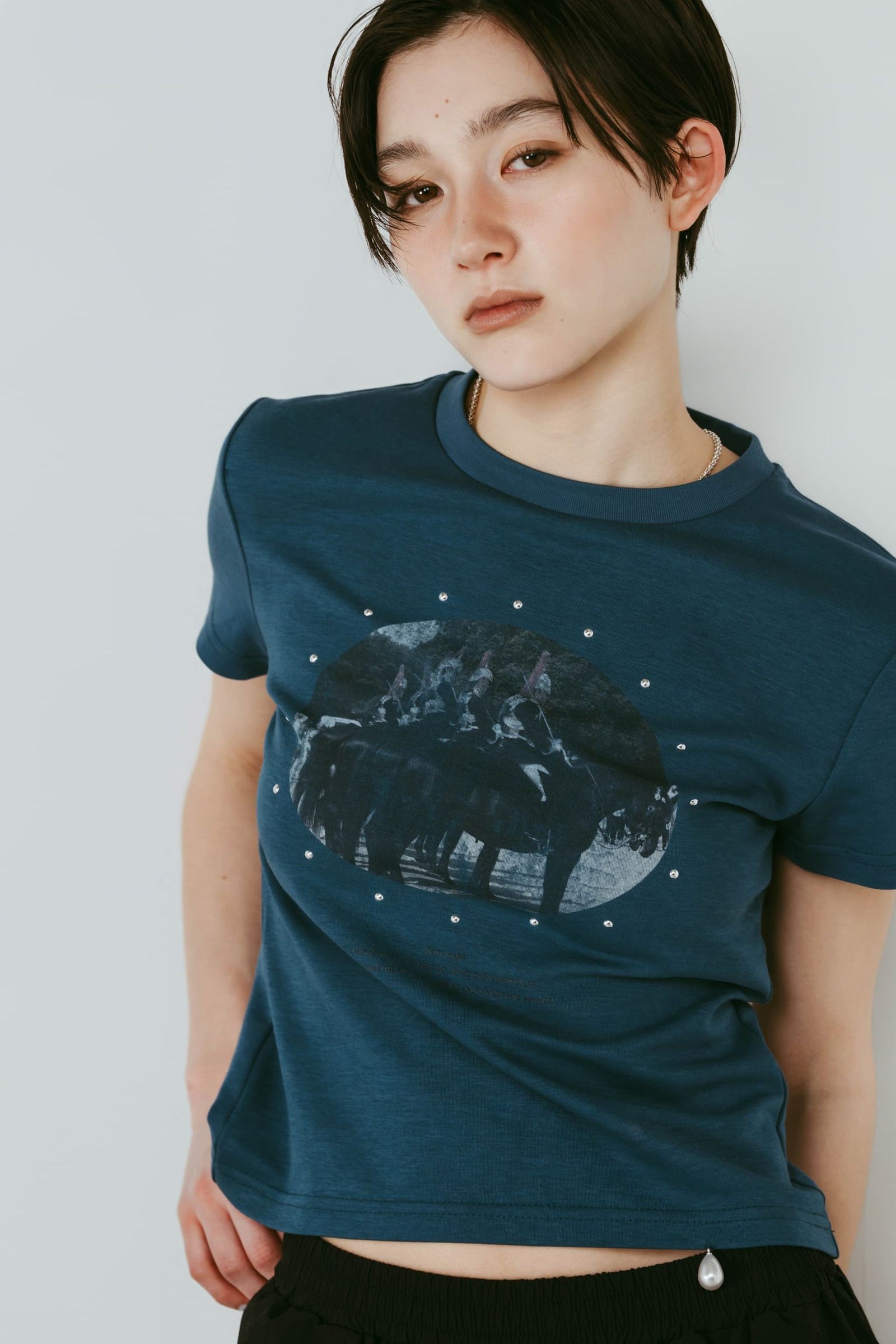 スタッズコンパクトTシャツ (ブルー) studded compact tee (Blue) /  26SS