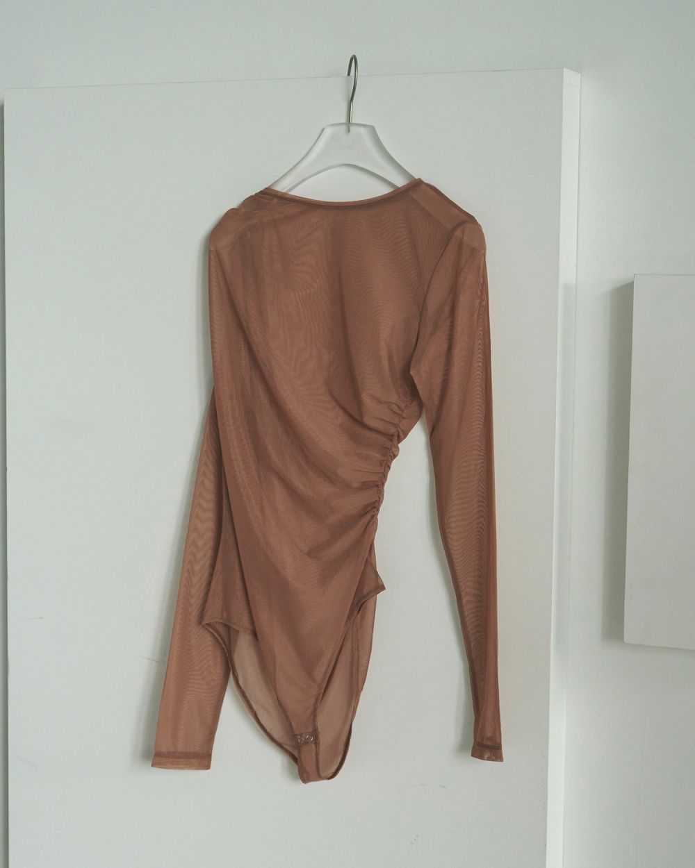 【25AW】Tulle Gather Bodysuit / チュールギャザーボディースーツ (テラコッタ)