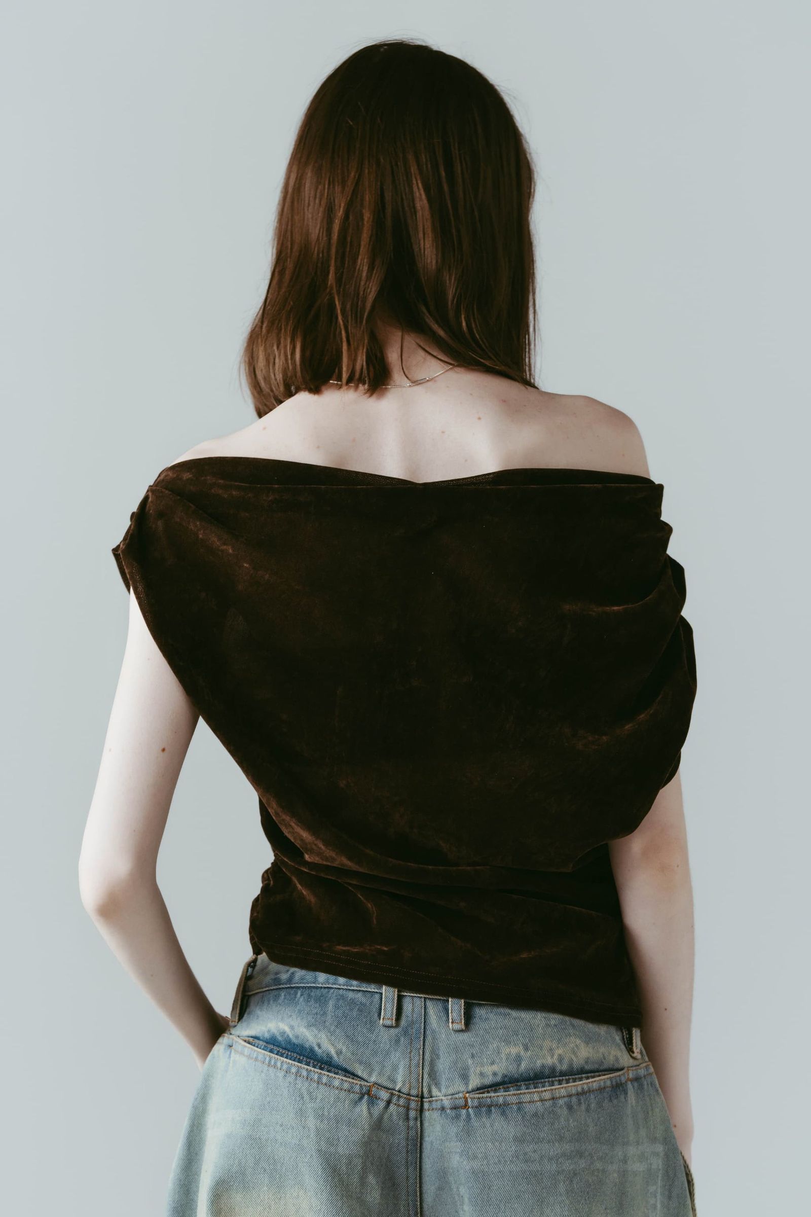 シアーベロア トップス (ブラウン) sheer velour top (Brown) /  26SS