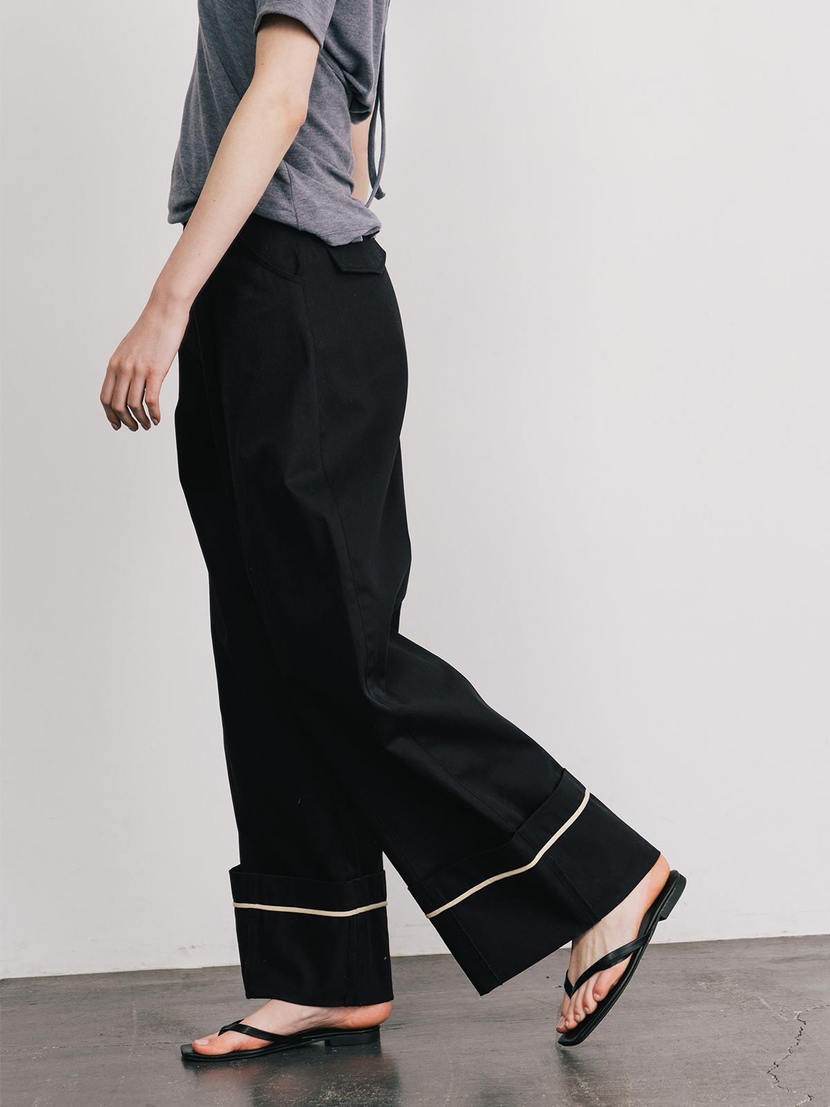 【25SS】COTTON WIDE PANTS / コットンワイドパンツ (ブラック)
