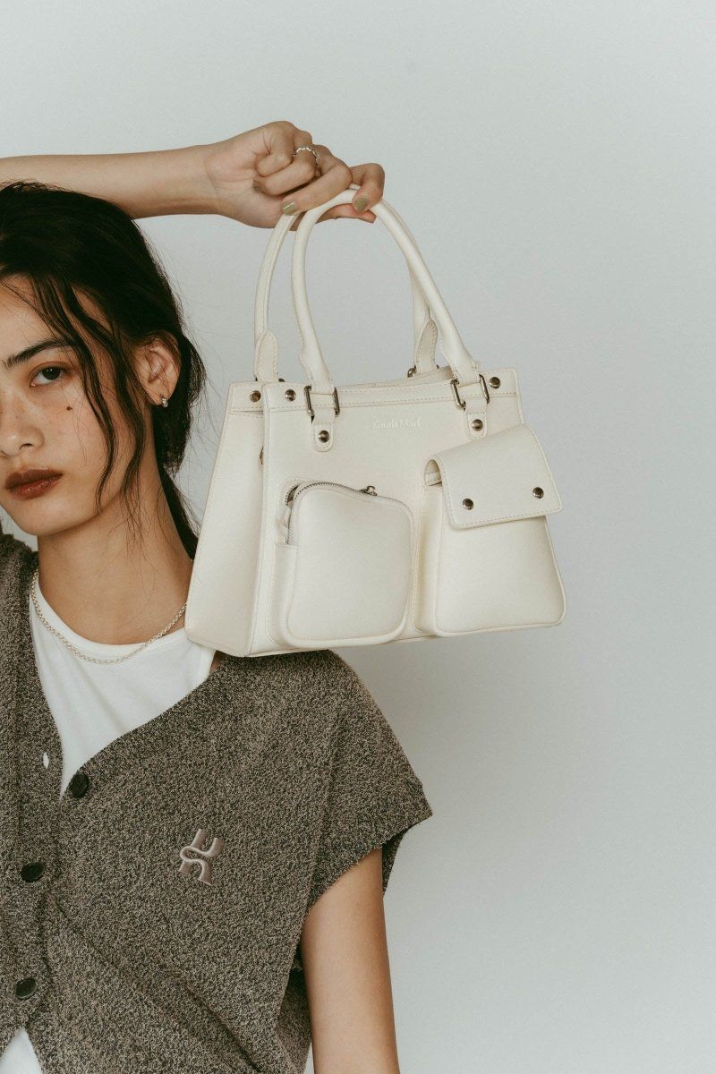 multi pocket hand bag / マルチポケットハンドバッグ (ホワイト)