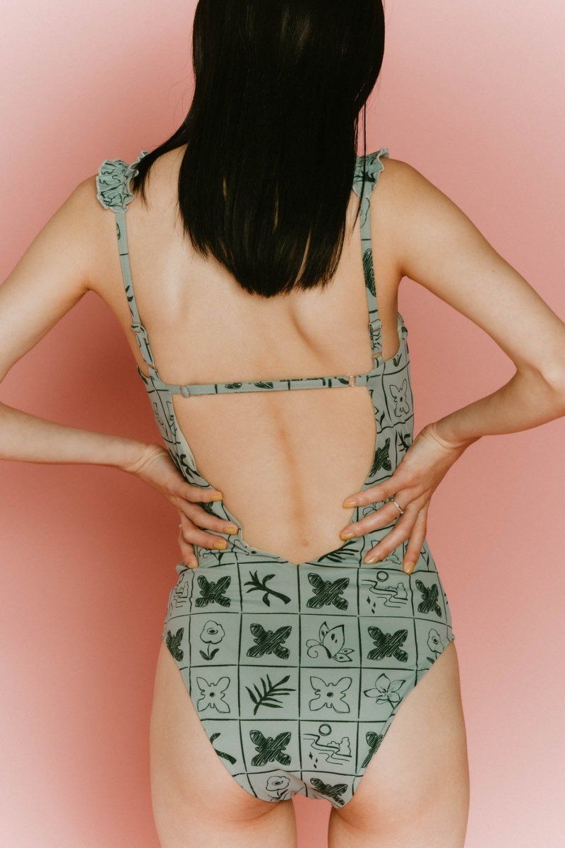 贅沢 open 【即日発送】back - Marf Knuth flower バック / suit swim 水着・ラッシュガード