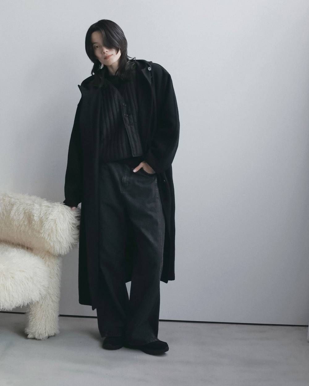 ウールフーディコート (ブラック) Wool Hoodie Coat (Black) / 26AW 【6月29日まで期間限定予約】