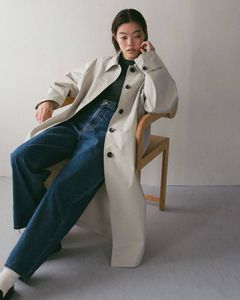 ツイルステンカラーコート (オートミール) Soutiencollar Twill Coat (Oatmeal) / 27SS