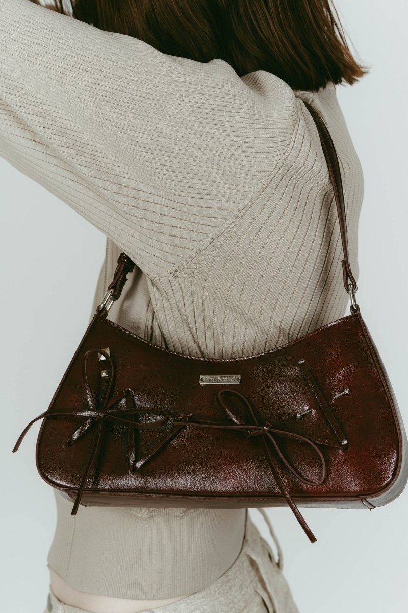 ribbon accent bag (Burgundy) / リボンアクセントバッグ (バーガンディ) / 26SS