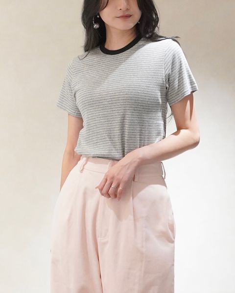 コンフォートスリムボーダーTシャツ (グレー) Slim Border T-shirt (Gray) /  26SS