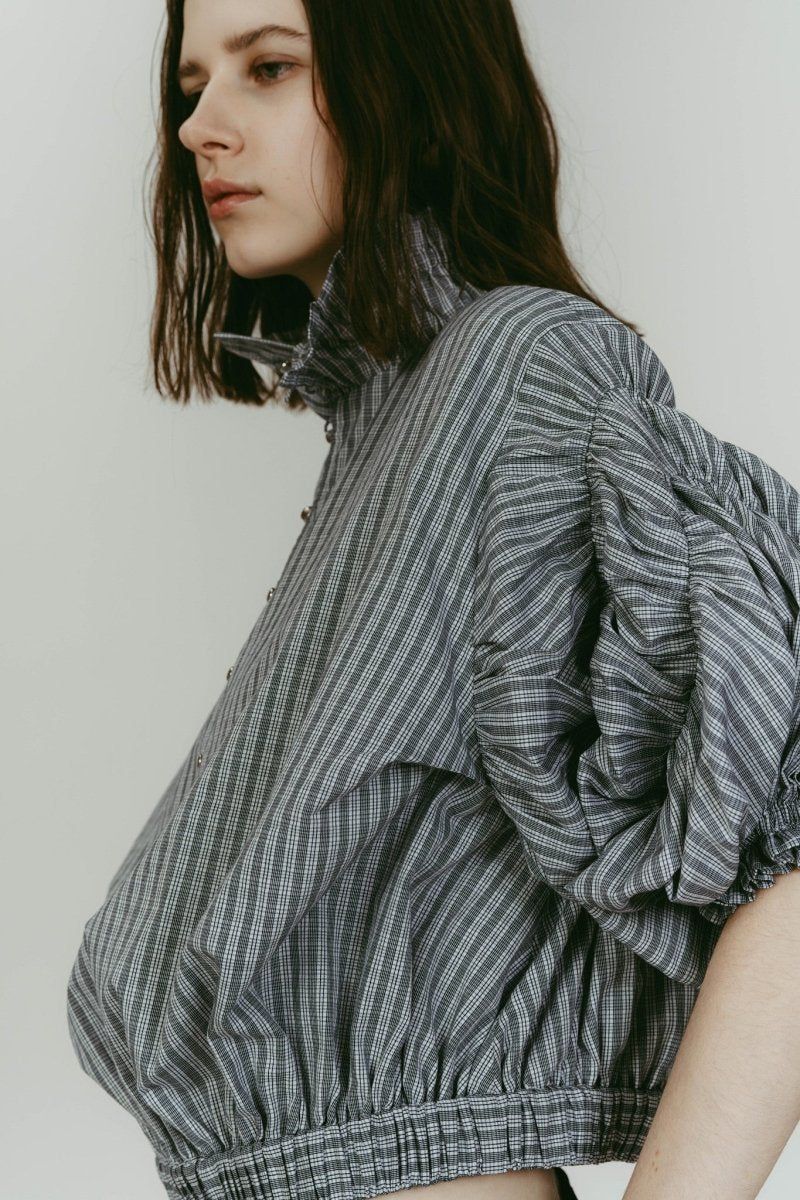 many way frill blouse (Check) / メニーウェイ フリルブラウス (チェック) / 26SS