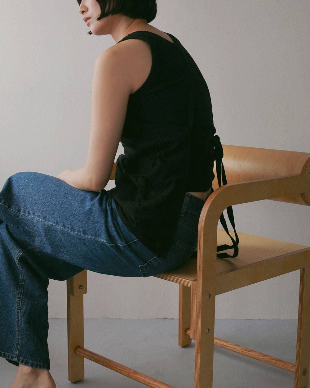 カットワークレースエプロン (ブラック) Cutwork Lace Apron (Black) / 27SS