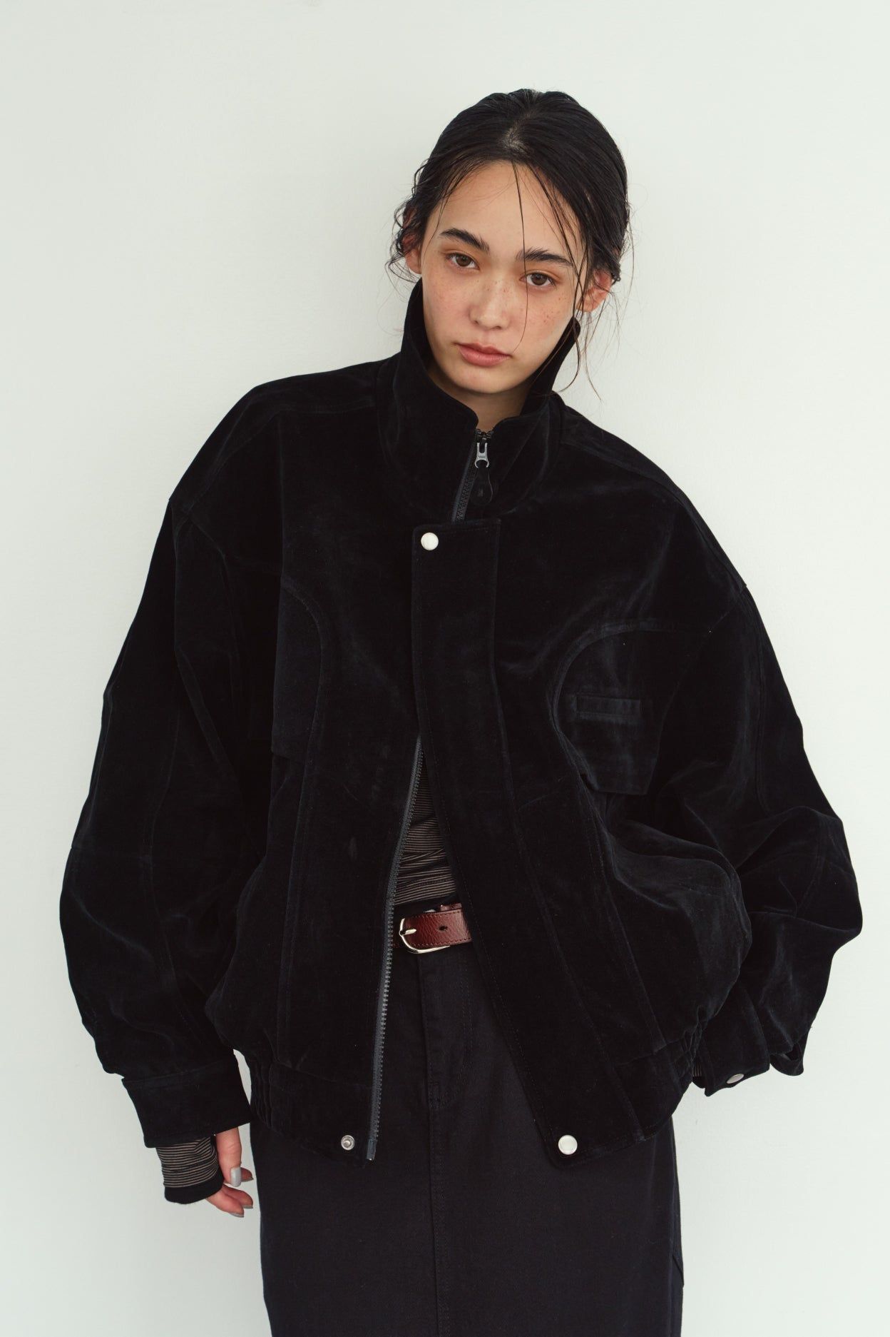 スエードブルゾン (ブラック) suede blouson(unisex) (Black) / 26AW