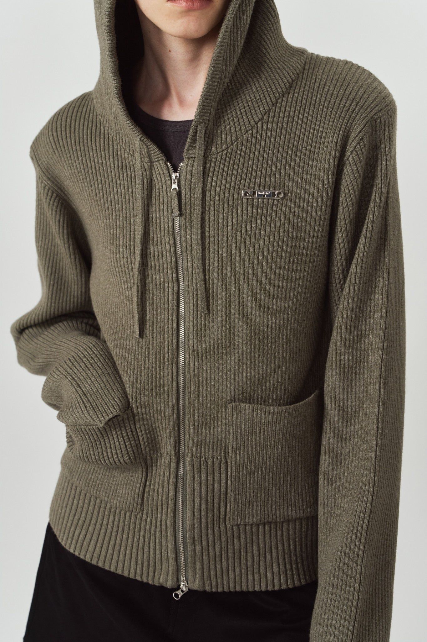 ニットパーカー (グレー) hooded knit parka (Gray) / 26AW