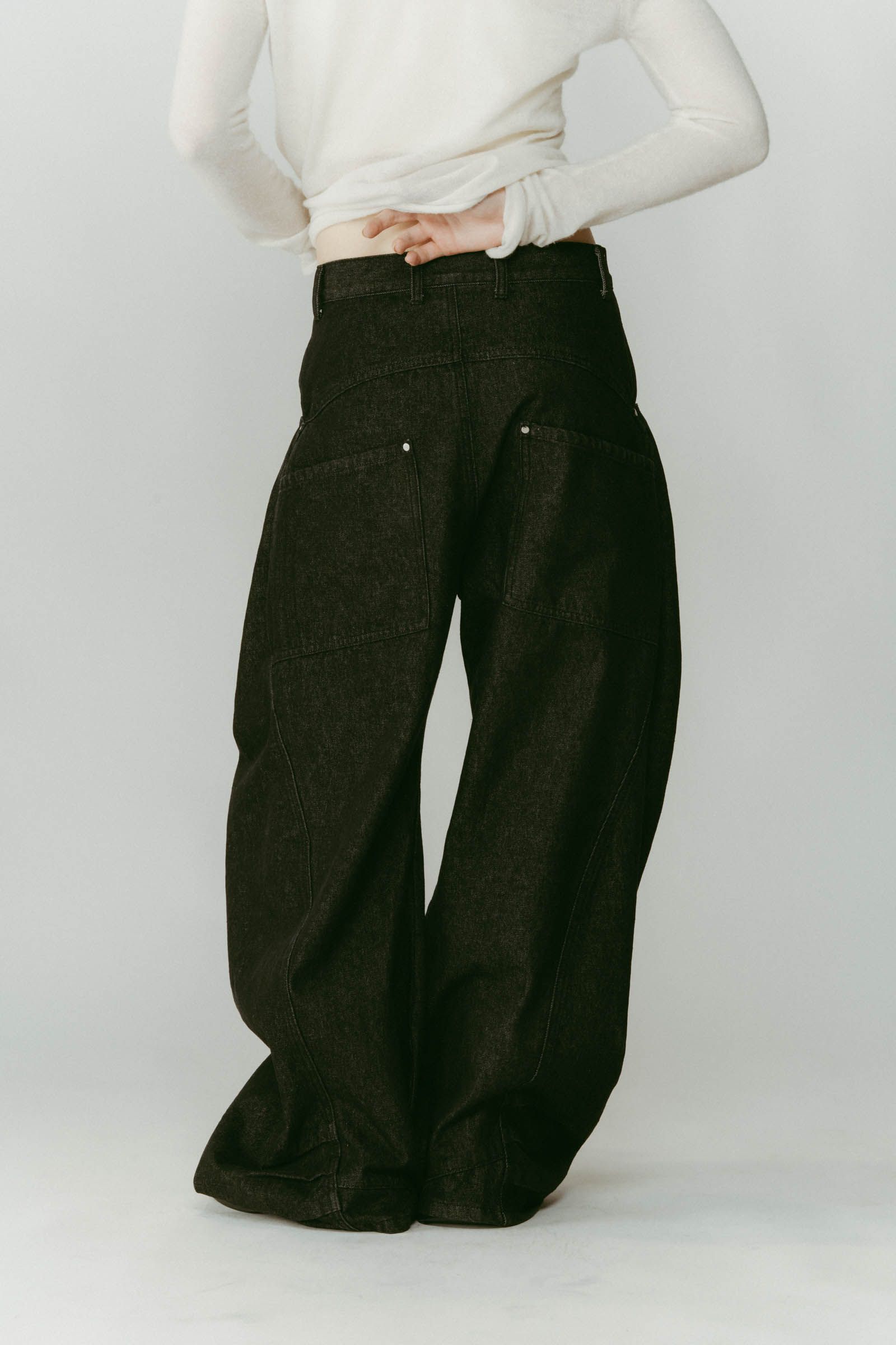 tuck design denim pants / タックデザインデニムパンツ (デニムブラック) / 25AW