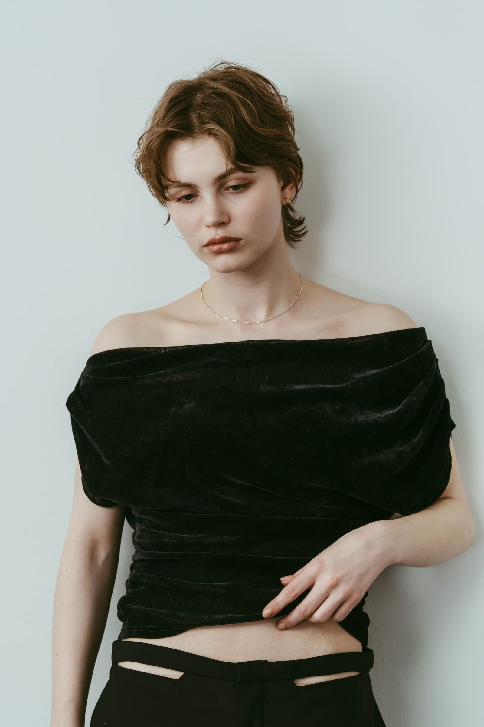 シアーベロア トップス (ブラック) sheer velour top (Black) /  26SS