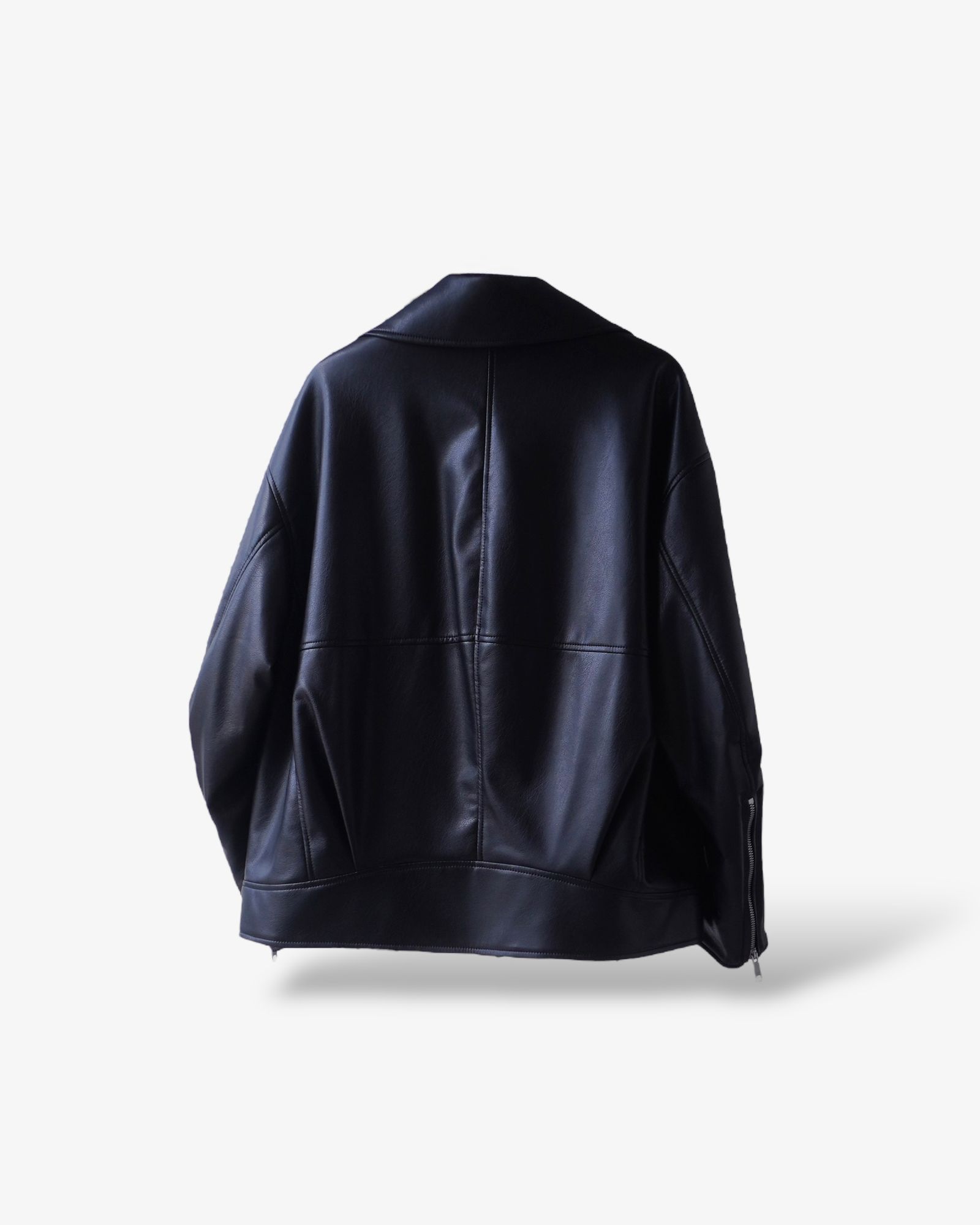 【25AW】Eco Leather Riders Jacket (ブラック) / エコレザーライダースジャケット / フェイクレザー