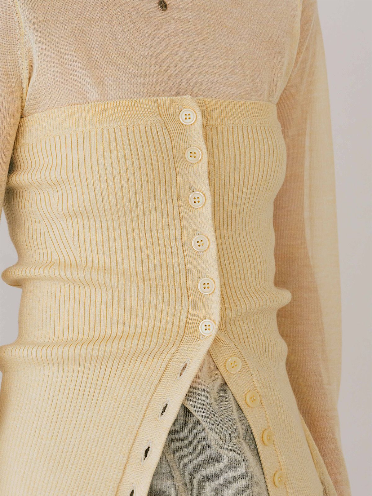 【25SS】RIB BUSTIER SET KNIT / リブ ビスチェセットニット (イエロー)