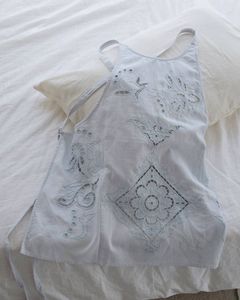 カットワークレースエプロン (アイスブルー) Cutwork Lace Apron (Iceblue) / 27SS