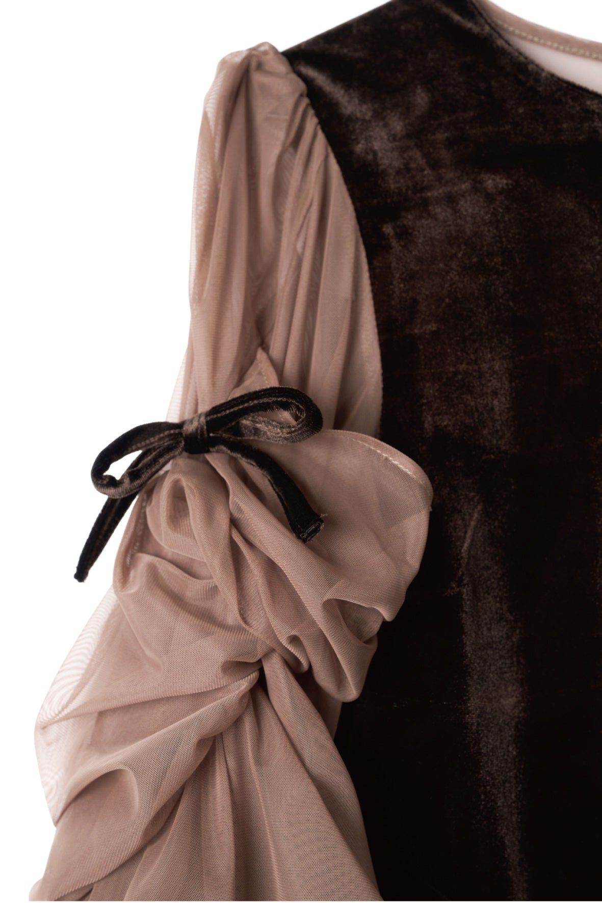 ドレープ チュールドレス (ブラウン) draped tulle dress (Brown) / 26AW