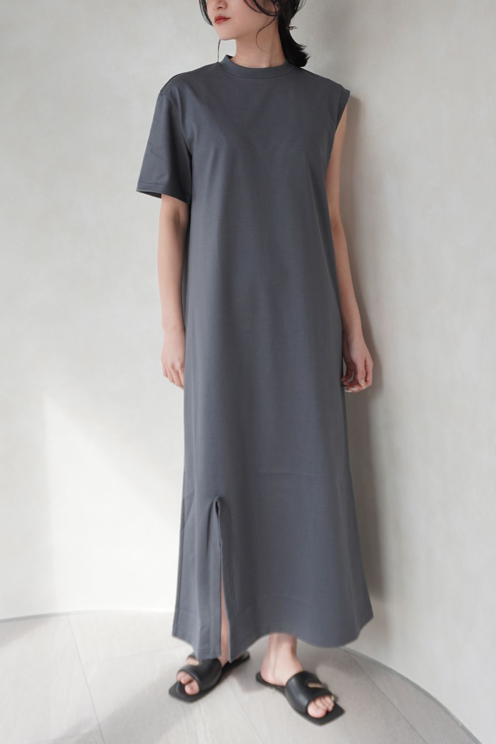 REFINA SLIT DRESS / リフィナスリットドレス (グレー)
