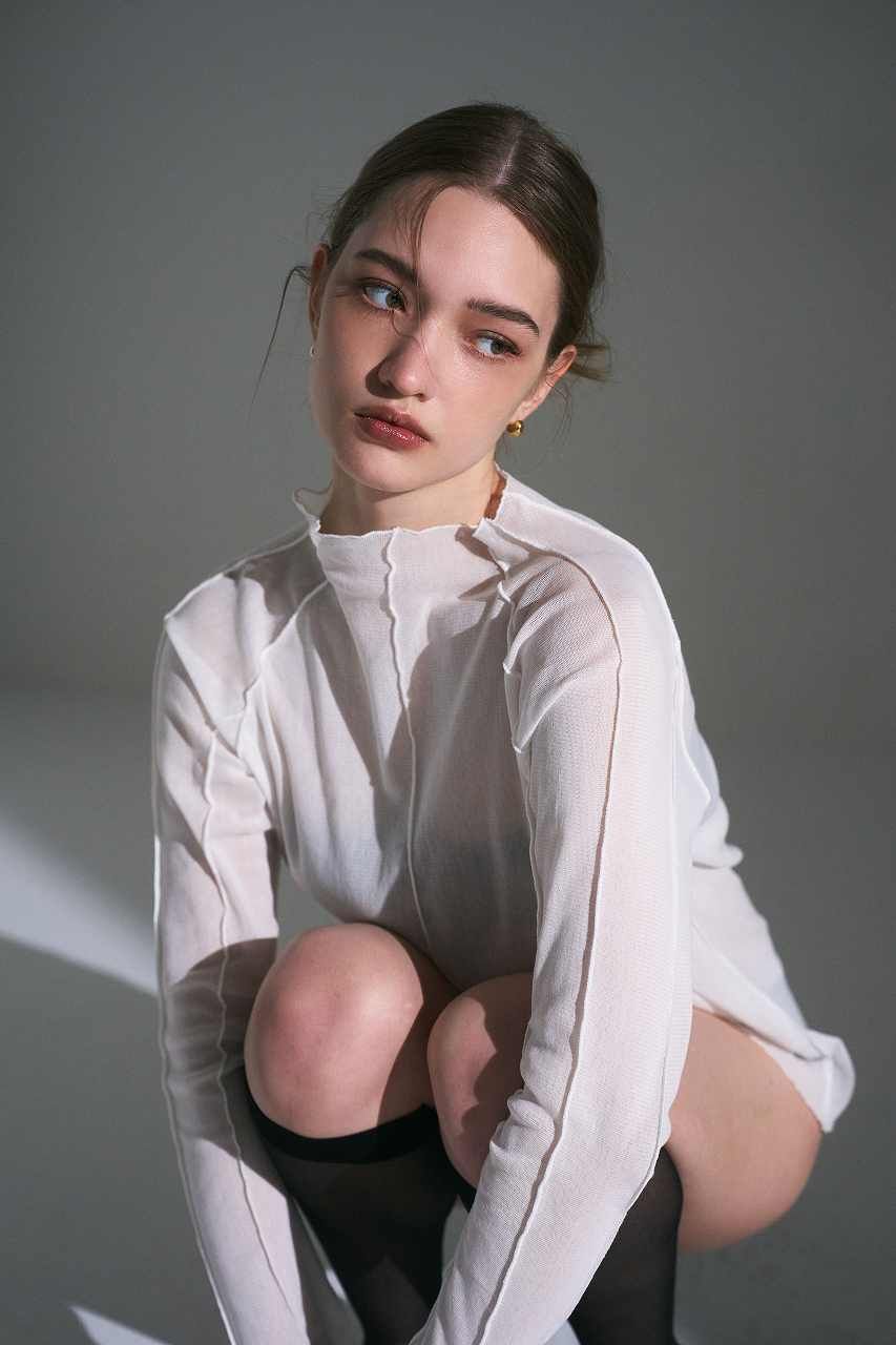 コットンチュールロンT (ホワイト) Cotton Tulle Long-Sleeve Tee (White) / 26AW