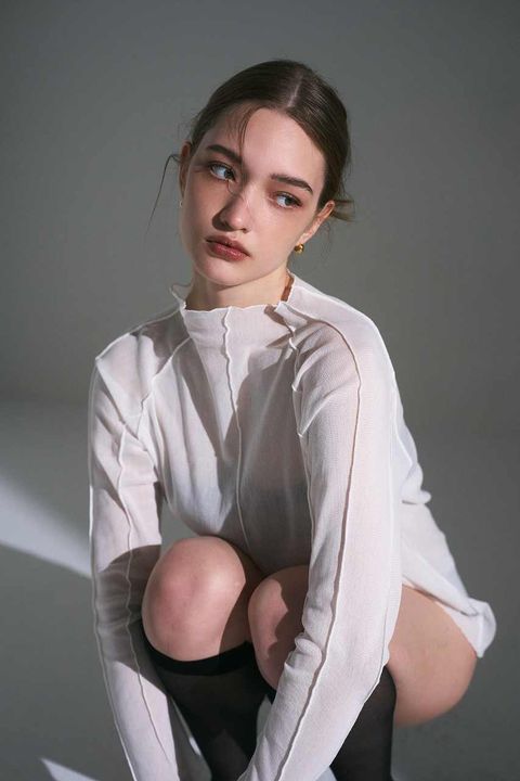 コットンチュールロンT (ホワイト) Cotton Tulle Long-Sleeve Tee (White) / 26AW