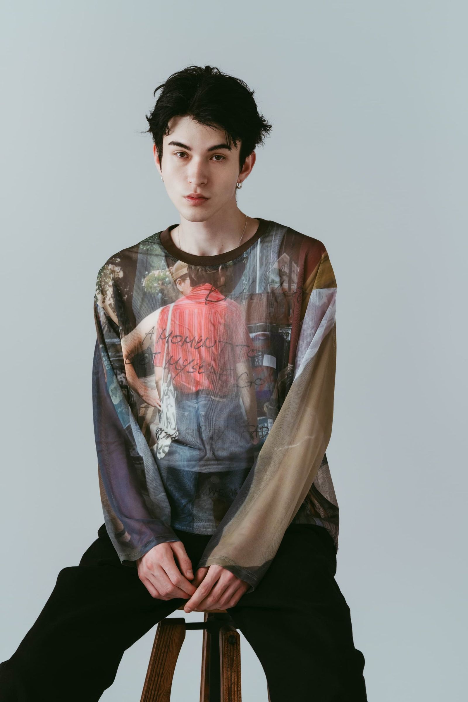 シアープリント ロングスリーブTシャツ (オジ) oji sheer long-sleeve tee(unisex) (Oji) /  26SS