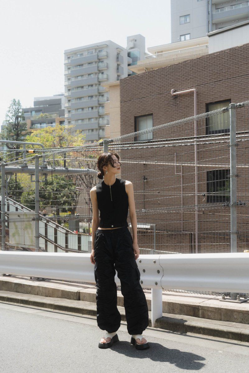 Knuth Marf - half zip knit tank top / ハーフジップ ニット