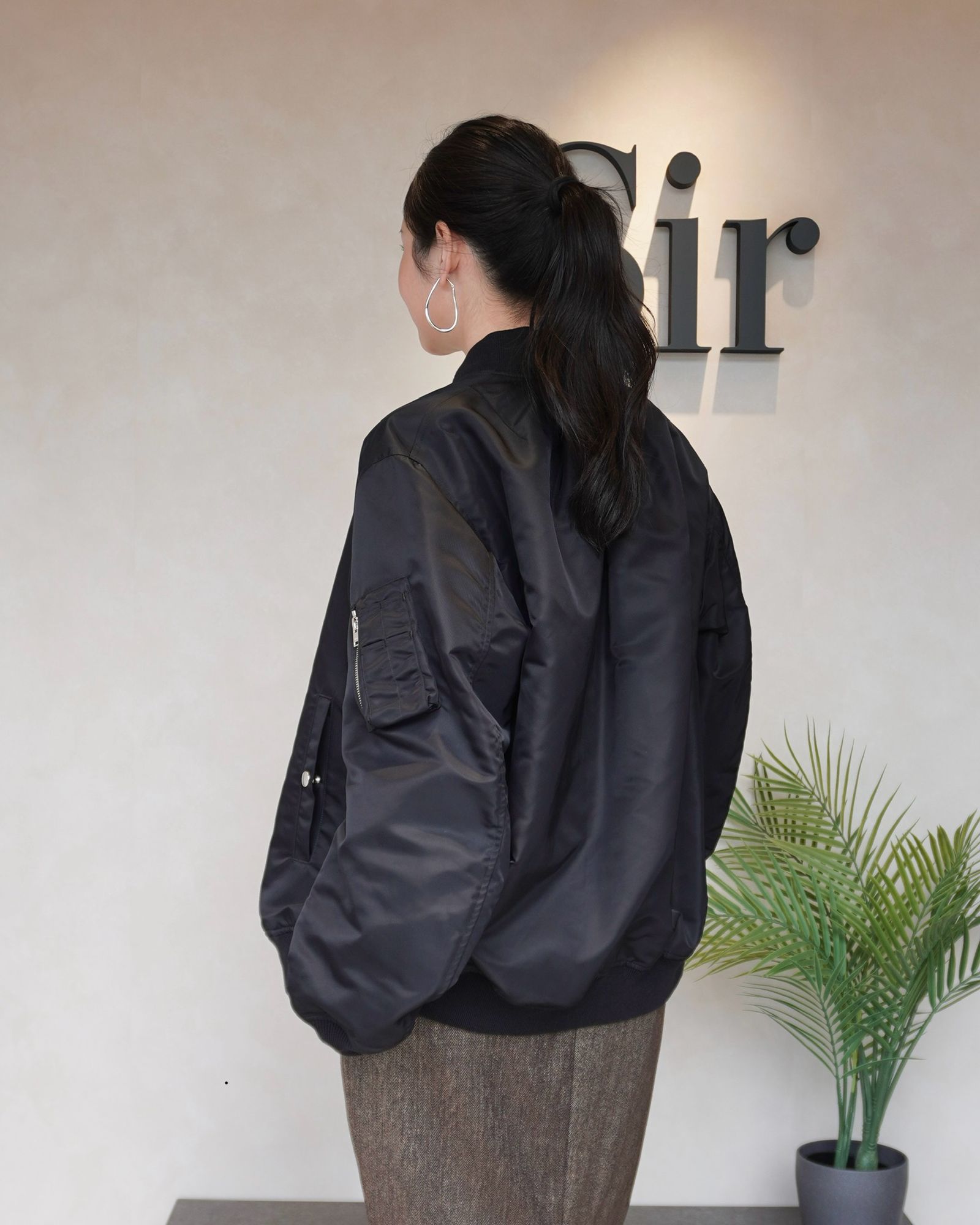 【25AW】MA-1 / リモンタナイロン フライトジャケット (ブラック)
