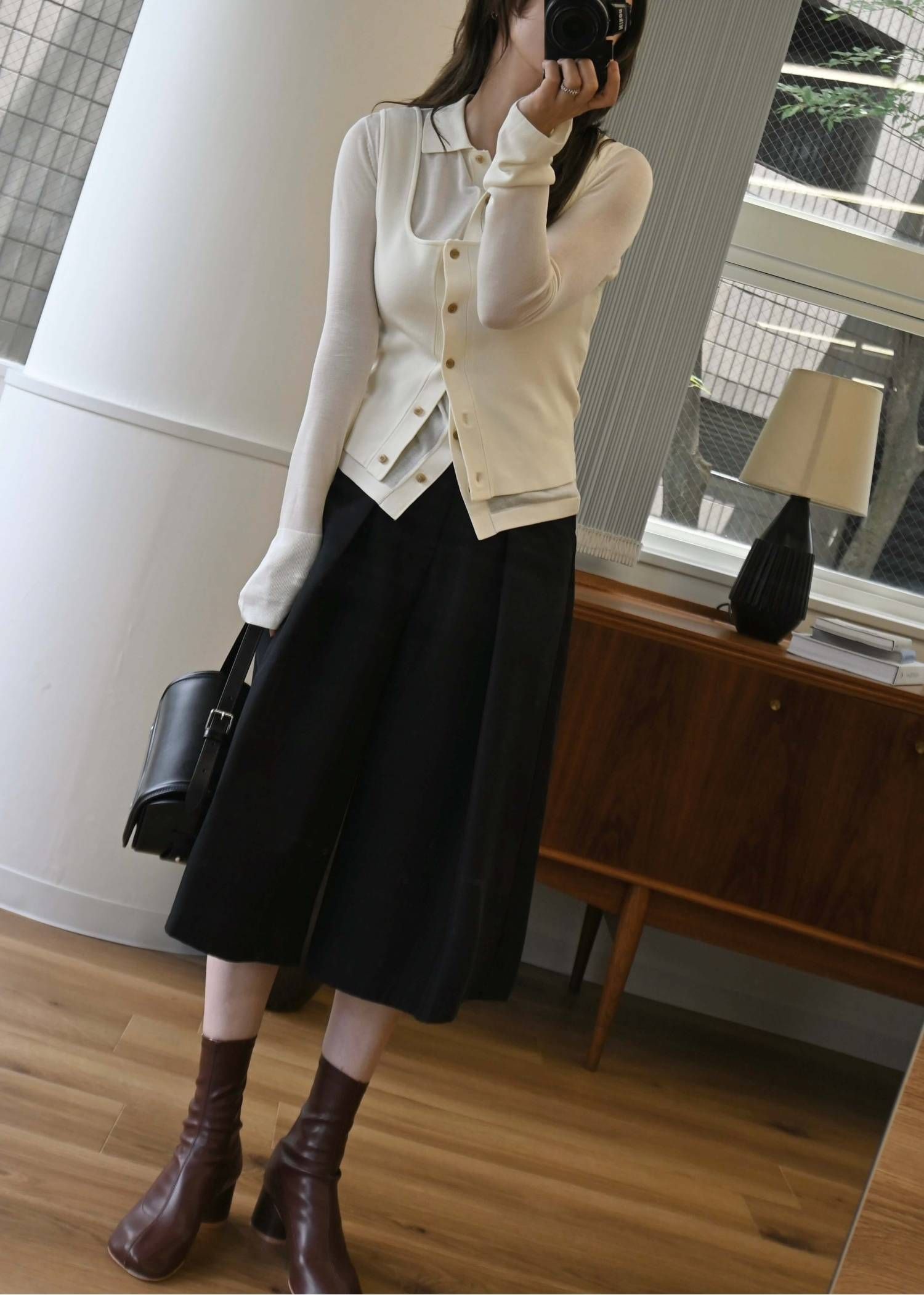 ニットシャツ&タンクトップ (シュガー) shirt collar & tank knit ensemble (Suga) /  26SS