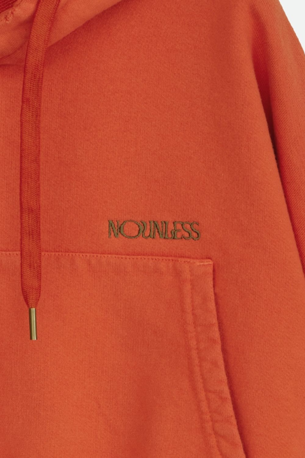 【残り1点】NOUNLESS SHORT HOODIE TOPS (ORANGE) / ショートフーディトップス オレンジ