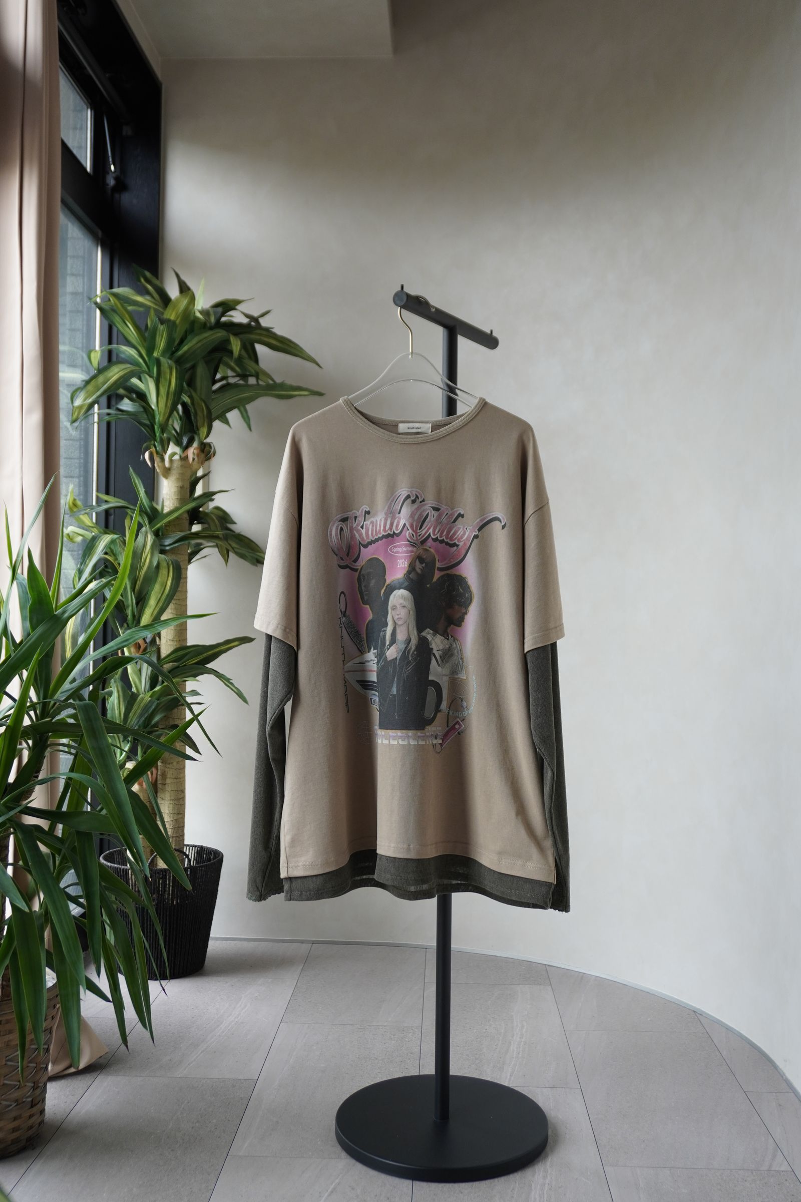 レイヤードTシャツ (ベージュ) AI future layered t-shirt(unisex) (Beige) /  26SS