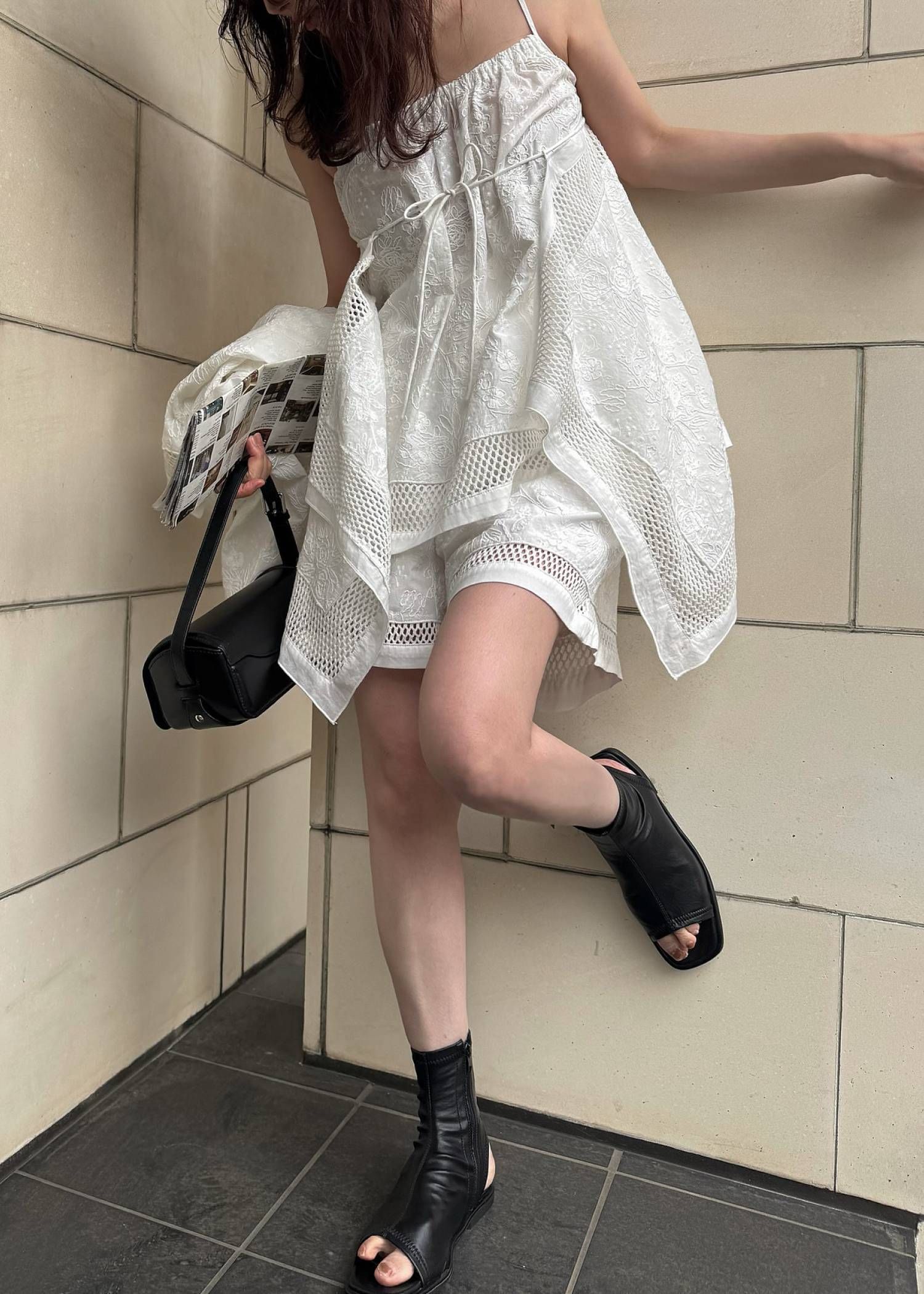 マルチウェイ キャミトップス (ホワイト) multi way drape panel cami tops (White) /  26SS