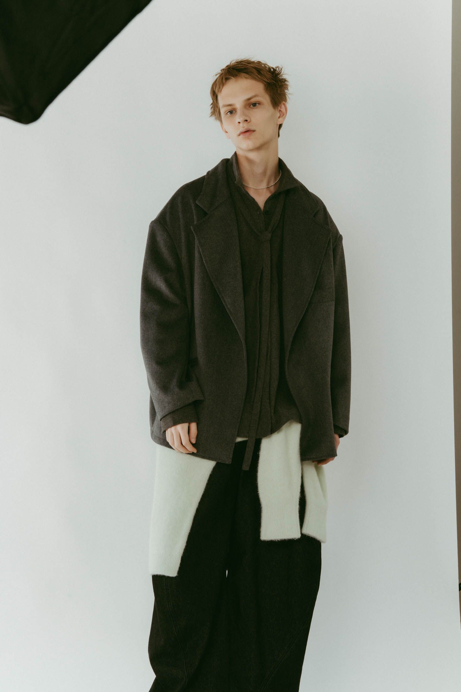 muffler overlay jacket(unisex) / マフラー オーバージャケット (グレー) / 25AW